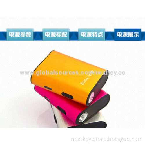 Backup Battery, 5,000mAh Power Bank with Flashlight for iPhone/iPad/MP3 Players/Tablet PCs